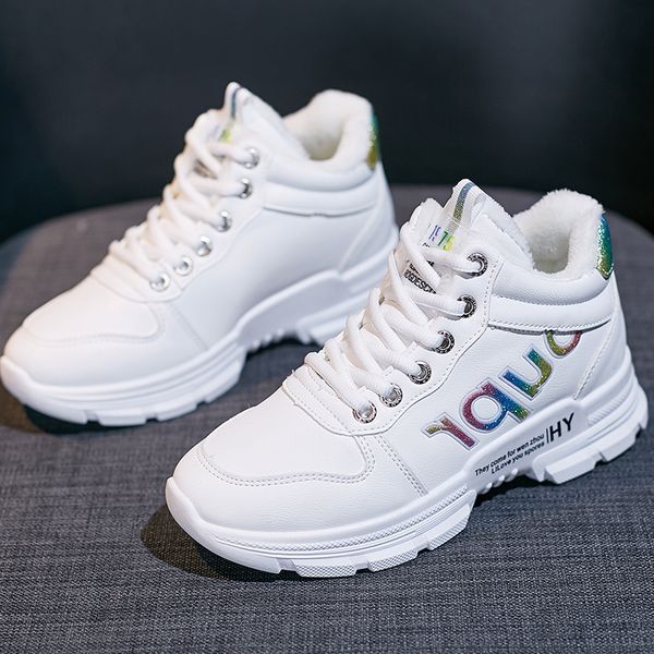 women's sneakers winter plush warm shoes women leather shoes female shoe leisure platform flats height increasing tenis feminino, Black
women's sneakers winter plush warm shoes women leather shoes female shoe leisure platform flats height increasing tenis feminino, Black