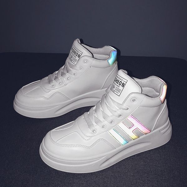 high small white shoes women's shoes 2019 autumn net red reflective tide all kinds of thick bottom muffin board, Black
high small white shoes women's shoes 2019 autumn net red reflective tide all kinds of thick bottom muffin board, Black