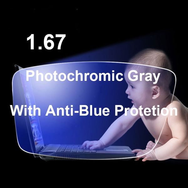 1.67 pchromic-gray lenses with anti-blue ray protection optical prescription glasses lenses anti-reflective and anti-glare, Silver
1.67 pchromic-gray lenses with anti-blue ray protection optical prescription glasses lenses anti-reflective and anti-glare, Silver