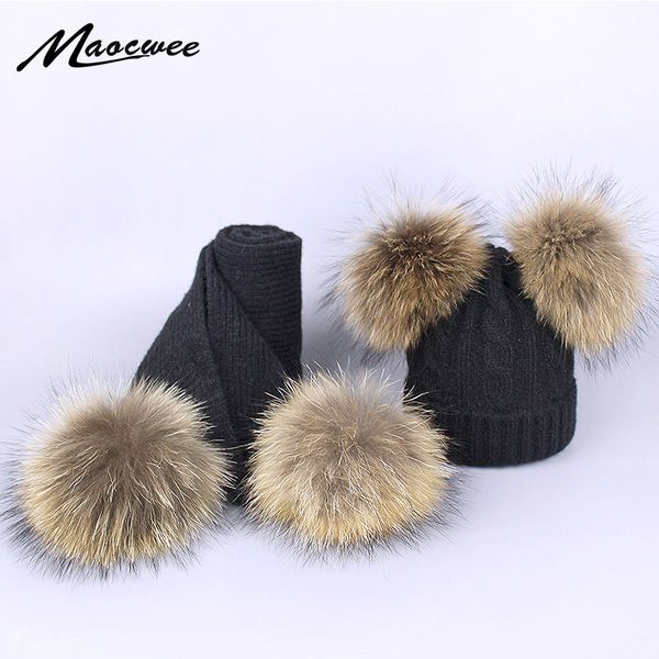 2pcs set new winter nature fur pompom raccoon fur hat and scarf for women girl cotton female winter knitted hat casual solid cap
2pcs set new winter nature fur pompom raccoon fur hat and scarf for women girl cotton female winter knitted hat casual solid cap
