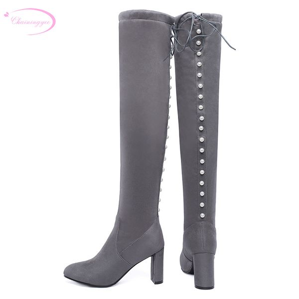 street style round toe nubuck knee high boots fashion stretch lace-up beaded brown grey black riding boots women's shoes
street style round toe nubuck knee high boots fashion stretch lace-up beaded brown grey black riding boots women's shoes
