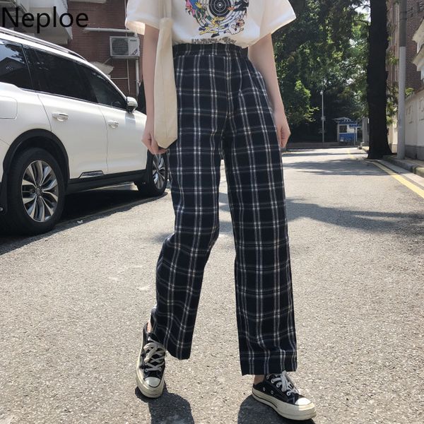 neploe high waist hip plaid trouser elastic waist loose straight pantalones autumn spring streetwear casual pants 2020 new 48221, Black;white
neploe high waist hip plaid trouser elastic waist loose straight pantalones autumn spring streetwear casual pants 2020 new 48221, Black;white
