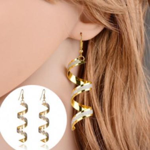 b101 europe and america geometry spiral cool long dull polish earrings jewelry versatile selling ear stud, Silver
b101 europe and america geometry spiral cool long dull polish earrings jewelry versatile selling ear stud, Silver