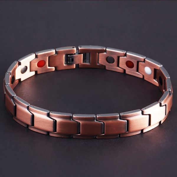 12mm red copper healthy magnetic men bracelet male 4 in 1 power magnets germanium care mens bracelets hand chain retro jewelry, Golden;silver
12mm red copper healthy magnetic men bracelet male 4 in 1 power magnets germanium care mens bracelets hand chain retro jewelry, Golden;silver
