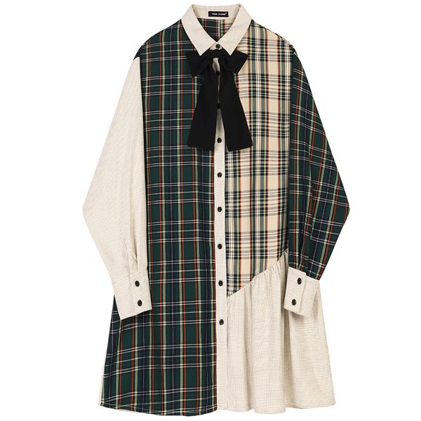 fashion designer shirt dress women patchwork plaid long sleeve spring elegant bowtie neck check long blouses vestidos mujer 2020, White
fashion designer shirt dress women patchwork plaid long sleeve spring elegant bowtie neck check long blouses vestidos mujer 2020, White
