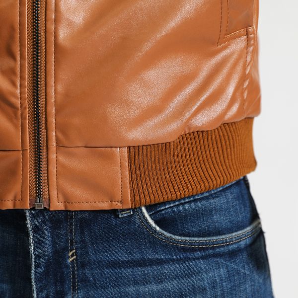 2020 autumn new men's casual fashion stand collar slim leather jacket slim solid color leather jacket men, Black
2020 autumn new men's casual fashion stand collar slim leather jacket slim solid color leather jacket men, Black