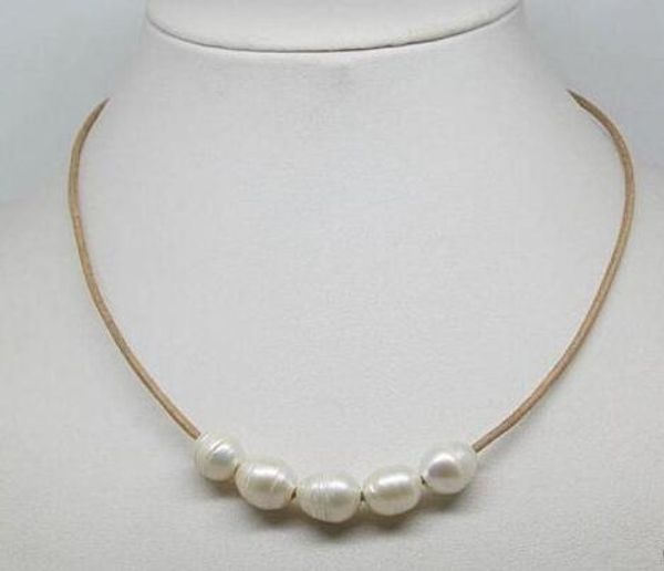 natural 10-11mm cultural blanco collar de perlas cadena de cuero creciente cadena, Silver
natural 10-11mm cultural blanco collar de perlas cadena de cuero creciente cadena, Silver