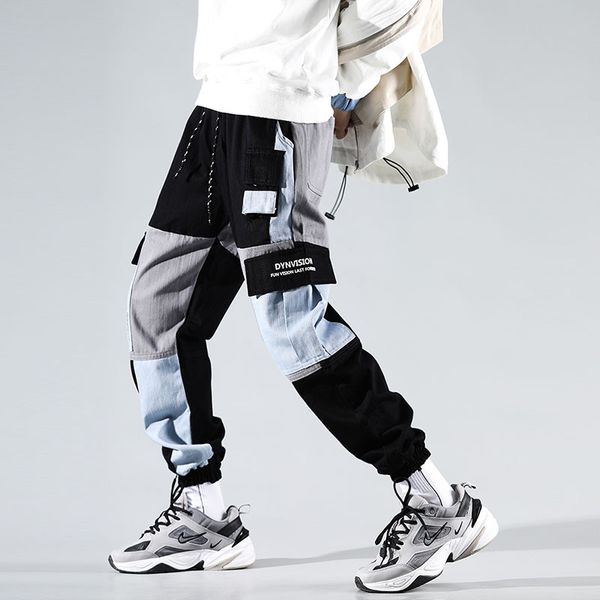 harem pants men spring autumn color patchwork cargo joggers letter print 2020 workout clothes hip hop jogger fashion streetwear, Black
harem pants men spring autumn color patchwork cargo joggers letter print 2020 workout clothes hip hop jogger fashion streetwear, Black
