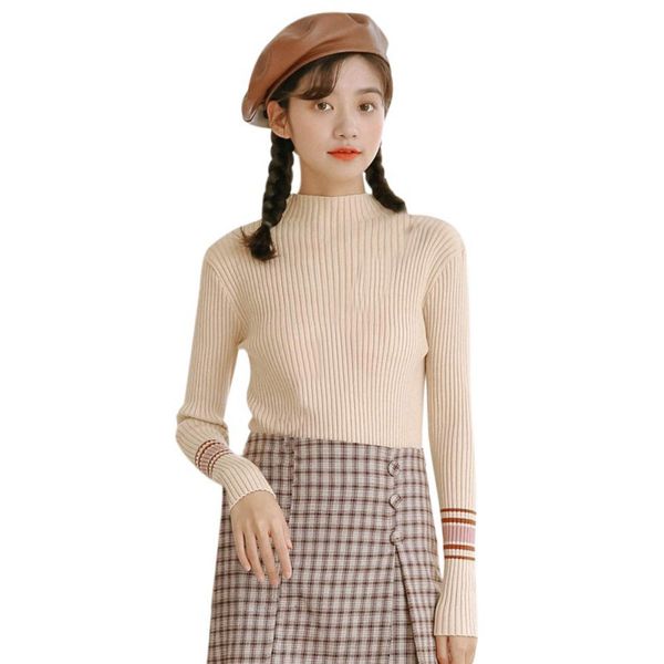 women's sweaters women autumn winter stripes print slim long sleeved half high collar bottom knit sweater, White;black
women's sweaters women autumn winter stripes print slim long sleeved half high collar bottom knit sweater, White;black