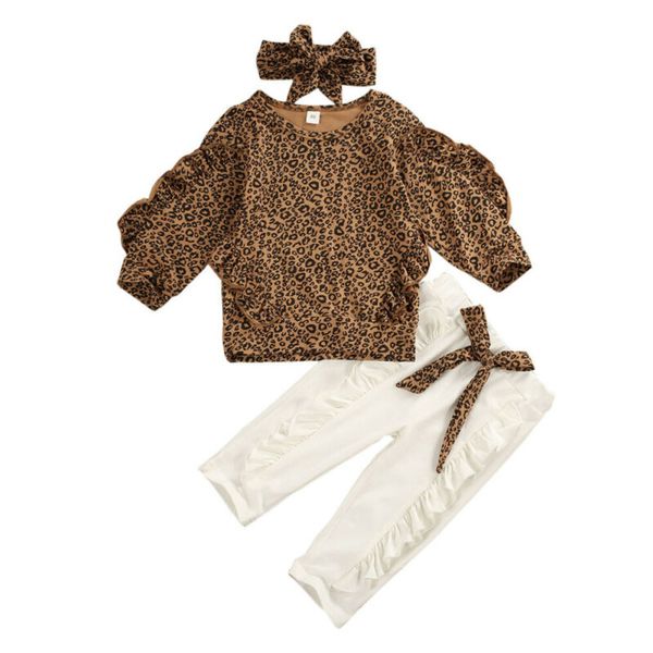 autumn kid baby girl clothes sets 3pcs ruffle long sleeve leopard leggings pants headband outfit set tracksuit, White
autumn kid baby girl clothes sets 3pcs ruffle long sleeve leopard leggings pants headband outfit set tracksuit, White
