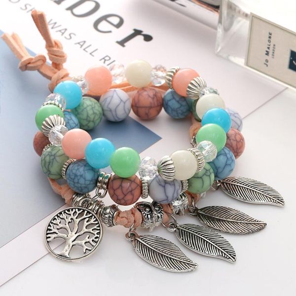 new fashion multilayer leaf life tree glass beaded bracelet 3-piece natural beads women girls couple hand chain jewelry, Black
new fashion multilayer leaf life tree glass beaded bracelet 3-piece natural beads women girls couple hand chain jewelry, Black