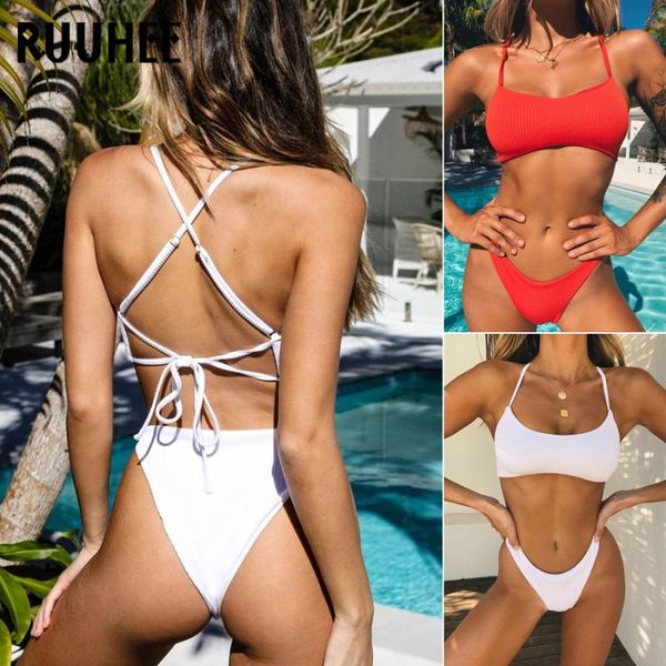 ruuhee bikini 2019 new women swimsuit solid high cut bikini set push up swimwear bathing lace up pool beach wear female biquinis 
ruuhee bikini 2019 new women swimsuit solid high cut bikini set push up swimwear bathing lace up pool beach wear female biquinis