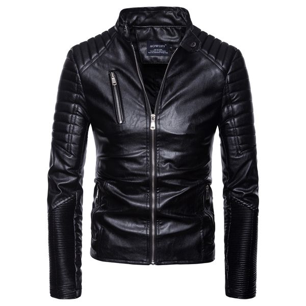 europe size black color punk men's motorcycle leather jacket stand collar long sleeve autumn bikerjacke mens coat, Black;brown
europe size black color punk men's motorcycle leather jacket stand collar long sleeve autumn bikerjacke mens coat, Black;brown