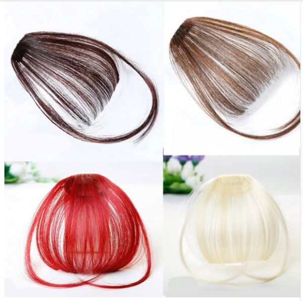 

fake bangs clip-in hairpiece black brown blonde synthetic bangs hair extensions for women blunt bangs pure color