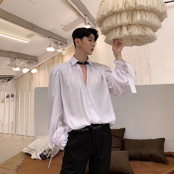 2020 spring autumn new men retro fashion casual long sleeve shirt male camisa masculina loose dress shirts streetwear clothing, White;black
2020 spring autumn new men retro fashion casual long sleeve shirt male camisa masculina loose dress shirts streetwear clothing, White;black