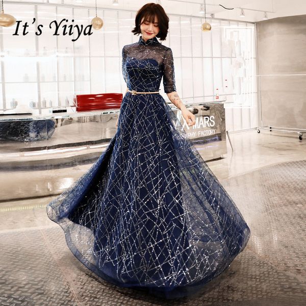 it's yiiya evening dress navy blue shining fabric half sleeve formal dresses illusion o-neck zipper party gown e066, White;black
it's yiiya evening dress navy blue shining fabric half sleeve formal dresses illusion o-neck zipper party gown e066, White;black