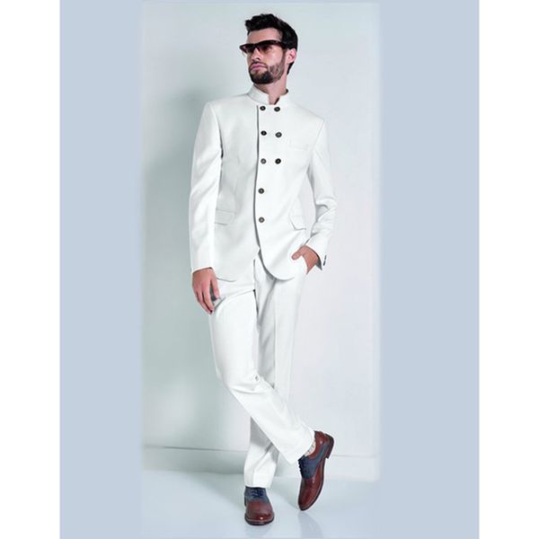 2018 new white tuxedos for men stand collar wedding suits for men 3 pieces suits groom groomsmen, White;black
2018 new white tuxedos for men stand collar wedding suits for men 3 pieces suits groom groomsmen, White;black