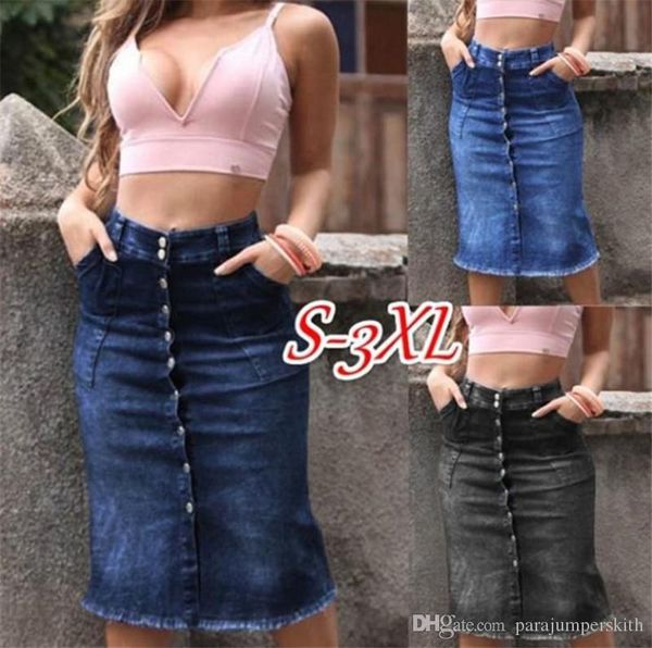 summer womens washed jean skirts casual designer slim bottuns pocket straight mid dresses womens fashion clothing, Black
summer womens washed jean skirts casual designer slim bottuns pocket straight mid dresses womens fashion clothing, Black