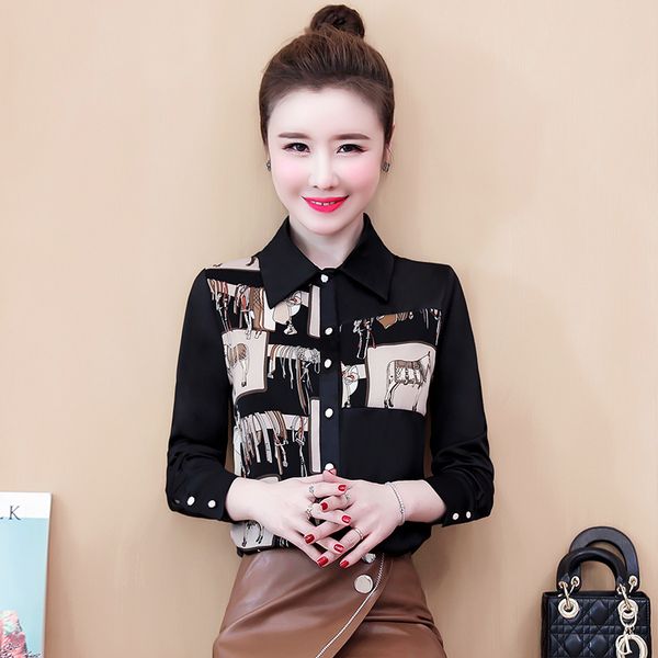 sprint fashion cartoon print chiffon blouse women new casual lapel long sleeve loose and casual shirts, White
sprint fashion cartoon print chiffon blouse women new casual lapel long sleeve loose and casual shirts, White