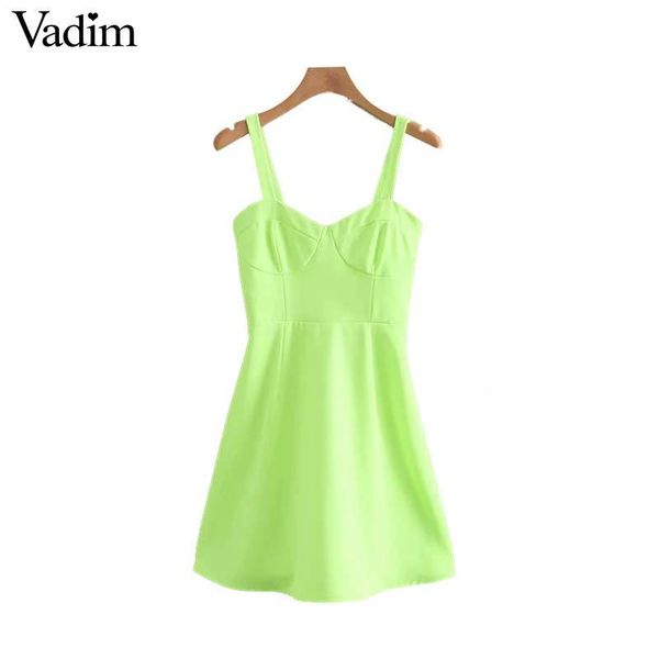 vadim women fluorescence mini dress side zipper back elastic spaghetti straps sleeveless female casual dresses vestidos qb517, Black;pink
vadim women fluorescence mini dress side zipper back elastic spaghetti straps sleeveless female casual dresses vestidos qb517, Black;pink