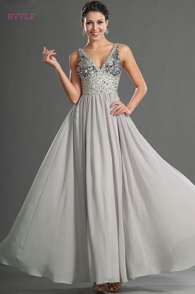 silver evening dresses 2019 a-line v-neck chiffon beaded crystals long dubai saudi arabic evening gown prom dresses, White;black
silver evening dresses 2019 a-line v-neck chiffon beaded crystals long dubai saudi arabic evening gown prom dresses, White;black