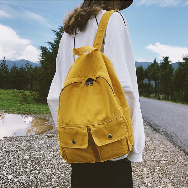 women's casual backpack-style pure cotton washing schoolbag solid color versatile backpack
women's casual backpack-style pure cotton washing schoolbag solid color versatile backpack