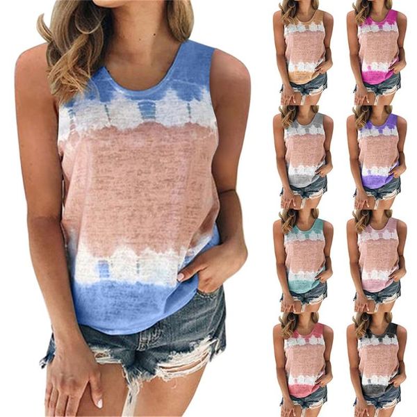 tie-dye sports tank women casual sleeveless o-neck multicolor vest summer ladies streetwear camisole, White
tie-dye sports tank women casual sleeveless o-neck multicolor vest summer ladies streetwear camisole, White