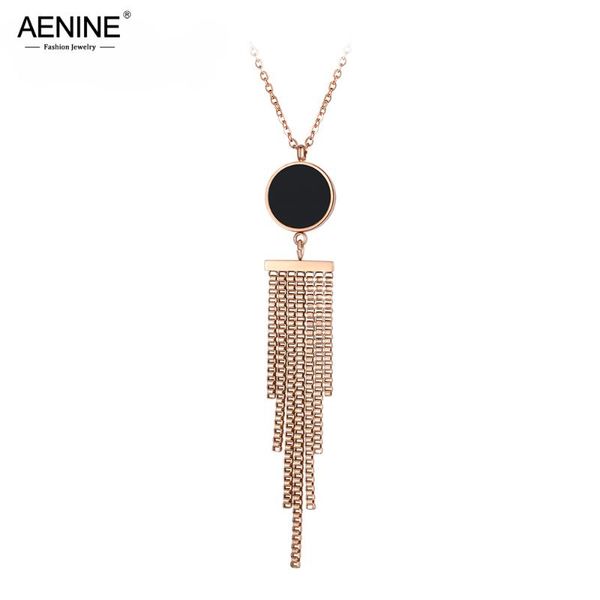 aenine bohemia style black acrylic tassel pendant necklace for women stainless steel wedding female necklace jewelry an18046, Golden;silver
aenine bohemia style black acrylic tassel pendant necklace for women stainless steel wedding female necklace jewelry an18046, Golden;silver