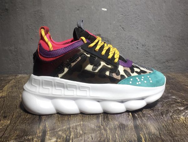 Italy Brand Designer Shoes Chain Reaction Sneakers Men Women Wild Purple Black Brown Red White Animal Print Chainz Luxury Brand Fashion Boot
Italy Brand Designer Shoes Chain Reaction Sneakers Men Women Wild Purple Black Brown Red White Animal Print Chainz Luxury Brand Fashion Boot