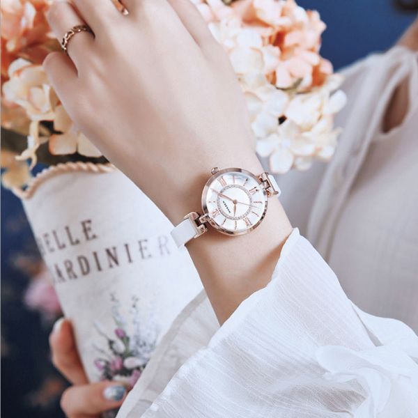 relogios feminino ultra-thin ceramic watch women's fashion roman scale crystal quartz watch business clock elegant bracelet, Slivery;brown
relogios feminino ultra-thin ceramic watch women's fashion roman scale crystal quartz watch business clock elegant bracelet, Slivery;brown