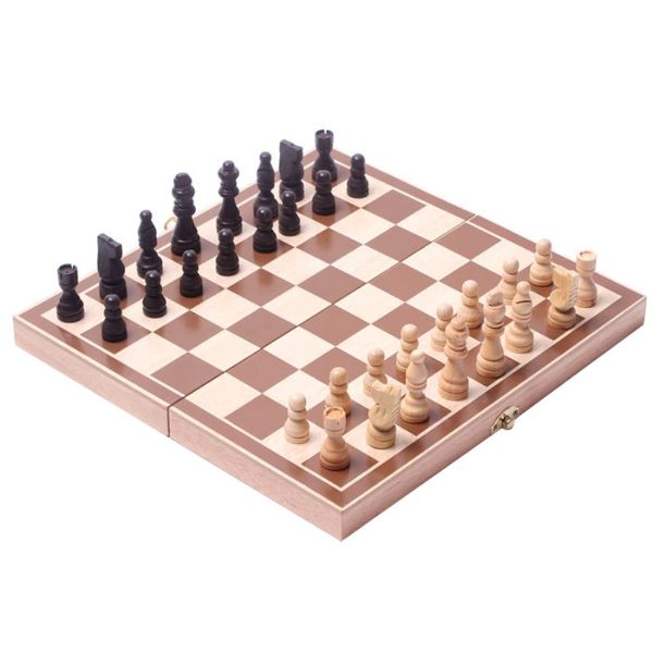 Wooden Chess 30*30 Folding Puzzle Board Game Children Toys