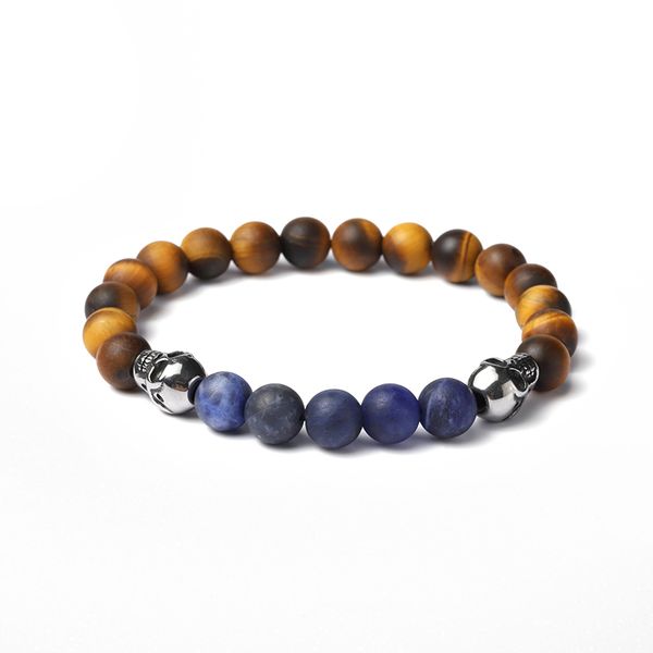 fashion beaded men bracelets handmade sodalite tiger eye stone stainless steel skull bracelet jewelry gift, Black
fashion beaded men bracelets handmade sodalite tiger eye stone stainless steel skull bracelet jewelry gift, Black