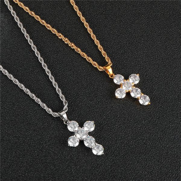 stainless steel inlaid rhinestone zircon cross necklace hip hop religious rope chain jewelry necklace women men, Silver
stainless steel inlaid rhinestone zircon cross necklace hip hop religious rope chain jewelry necklace women men, Silver