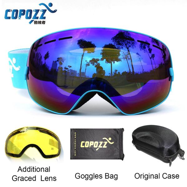 copozz ski goggles with case & yellow lens uv400 anti-fog spherical ski glasses skiing men women snow goggles + lens + box set
copozz ski goggles with case & yellow lens uv400 anti-fog spherical ski glasses skiing men women snow goggles + lens + box set