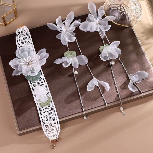 jewelry set new korean flower hairband earrings necklace ribbon yarn lace bottom handmade bidal marriage original jewelry tl059, Slivery;golden
jewelry set new korean flower hairband earrings necklace ribbon yarn lace bottom handmade bidal marriage original jewelry tl059, Slivery;golden
