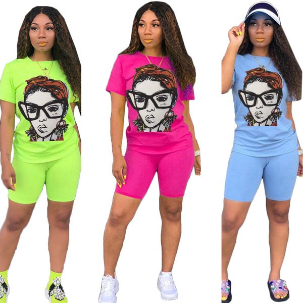 2020 new women's set print short sleeve t shirt and pants two-piece outfit tracksuit, White
2020 new women's set print short sleeve t shirt and pants two-piece outfit tracksuit, White