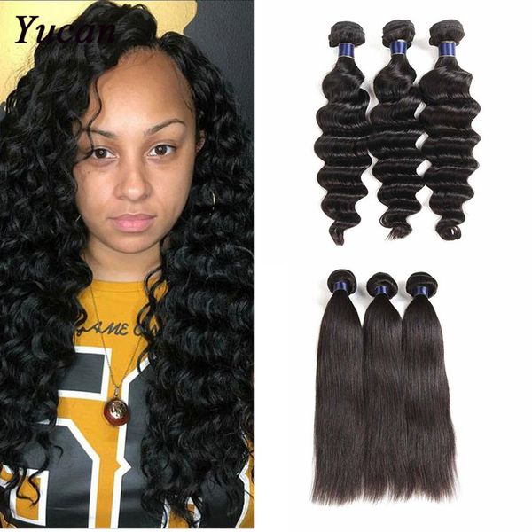 3 bundles brazilian loose deep virgin hair unprocessed brazilian human hair extensions mink brazilian virgin hair straight, Black