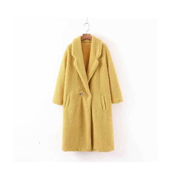 casual yellow woman long fleece coat 2019 spring-autumn new fashion solid turn-down collar ladies coat elegant straight, Black
casual yellow woman long fleece coat 2019 spring-autumn new fashion solid turn-down collar ladies coat elegant straight, Black