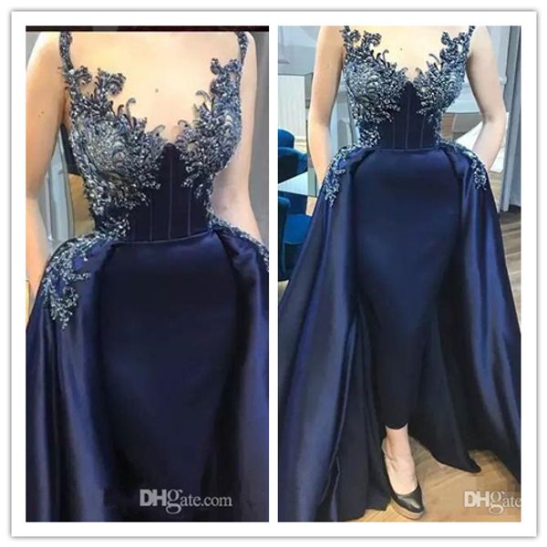 2020 dark navy mermaid party dresses with detachable train beads appliqued prom gowns sheer v neck evening dress robes de soiree, Black;red
2020 dark navy mermaid party dresses with detachable train beads appliqued prom gowns sheer v neck evening dress robes de soiree, Black;red