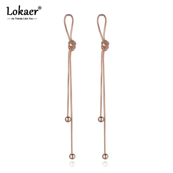 lokaer creative stainless steel geometric knot drop earrings jewelry rose gold chain & link dangle earrings for women e19121, Silver
lokaer creative stainless steel geometric knot drop earrings jewelry rose gold chain & link dangle earrings for women e19121, Silver