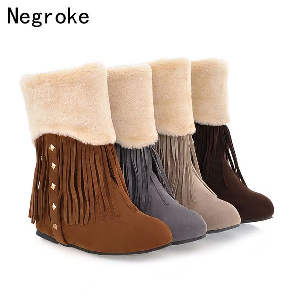 women ankle boots for women warm snow boots tassel female winter boot plus size 42 winter shoes booties, Black
women ankle boots for women warm snow boots tassel female winter boot plus size 42 winter shoes booties, Black