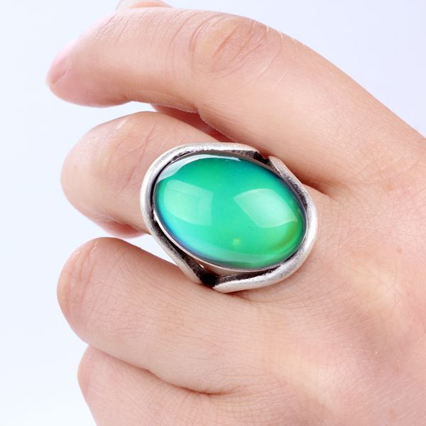 womens gift bohemian style vintage silver ring small heart mood oval stone rings mjrs041, Golden;silver
womens gift bohemian style vintage silver ring small heart mood oval stone rings mjrs041, Golden;silver