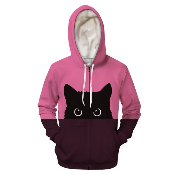 new fashion two color cat 3d printed zipper hoodies men women spring autumn sweatshirt couples long sleeve pullover tracksuit, Black
new fashion two color cat 3d printed zipper hoodies men women spring autumn sweatshirt couples long sleeve pullover tracksuit, Black