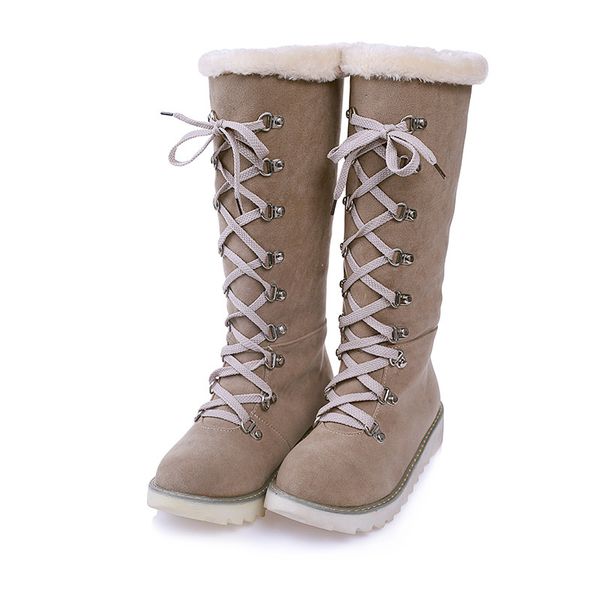 2019 women's winter boots snow boot mid tube fashion lady lace up strappy shoes warm fur outdoor skiing botas low heel platforms, Black
2019 women's winter boots snow boot mid tube fashion lady lace up strappy shoes warm fur outdoor skiing botas low heel platforms, Black