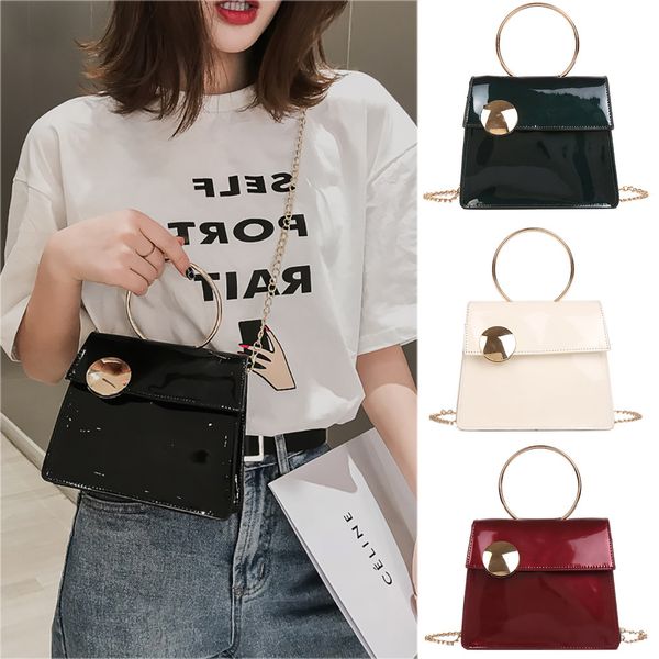 women large button crossbody bag fashion bright color korean version patent leather chain bag dames tassen#35
women large button crossbody bag fashion bright color korean version patent leather chain bag dames tassen#35