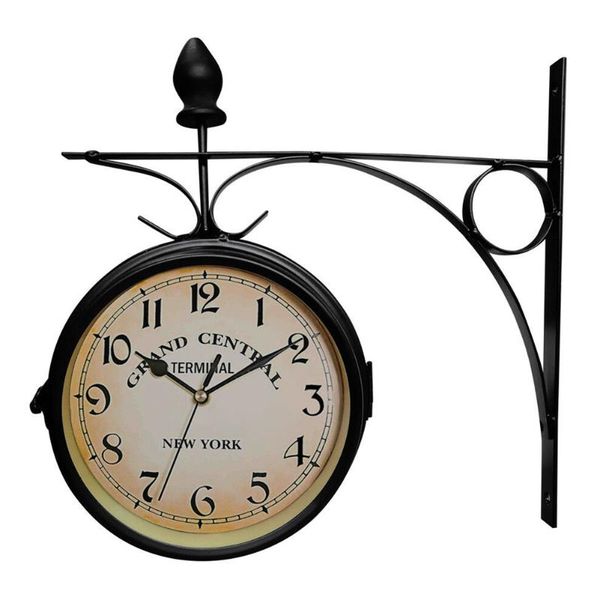 decoration outdoor garden battery powered station hanging vintage double sided round wall clock retro metal mount european style
decoration outdoor garden battery powered station hanging vintage double sided round wall clock retro metal mount european style