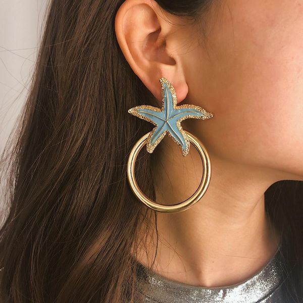 starfish colorful earring stud big crircle earrings for women round dangle earrings simple 2019 new, Silver
starfish colorful earring stud big crircle earrings for women round dangle earrings simple 2019 new, Silver