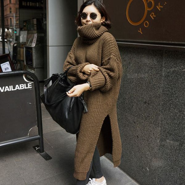 turtleneck knitted split dress fashion loose mid-length sweater plus size women's long-sleeved sweater women, White;black
turtleneck knitted split dress fashion loose mid-length sweater plus size women's long-sleeved sweater women, White;black