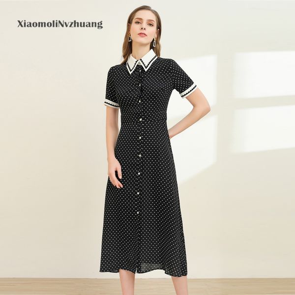 xiaomoli fashionable summer retro black elegant polka dot dress, classic slim new 2020 new fashion, Black;gray
xiaomoli fashionable summer retro black elegant polka dot dress, classic slim new 2020 new fashion, Black;gray