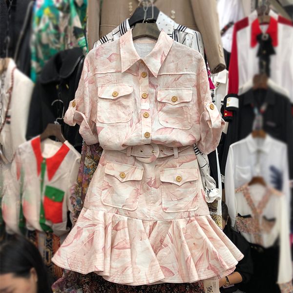 two piece sets women 2020 spring and summer new fashion printing suit short-sleeved pocket thin shirt + skirt set 2-piece set, White
two piece sets women 2020 spring and summer new fashion printing suit short-sleeved pocket thin shirt + skirt set 2-piece set, White